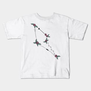 Reticulum (The Reticle) Constellation Roses and Hearts Doodle Kids T-Shirt